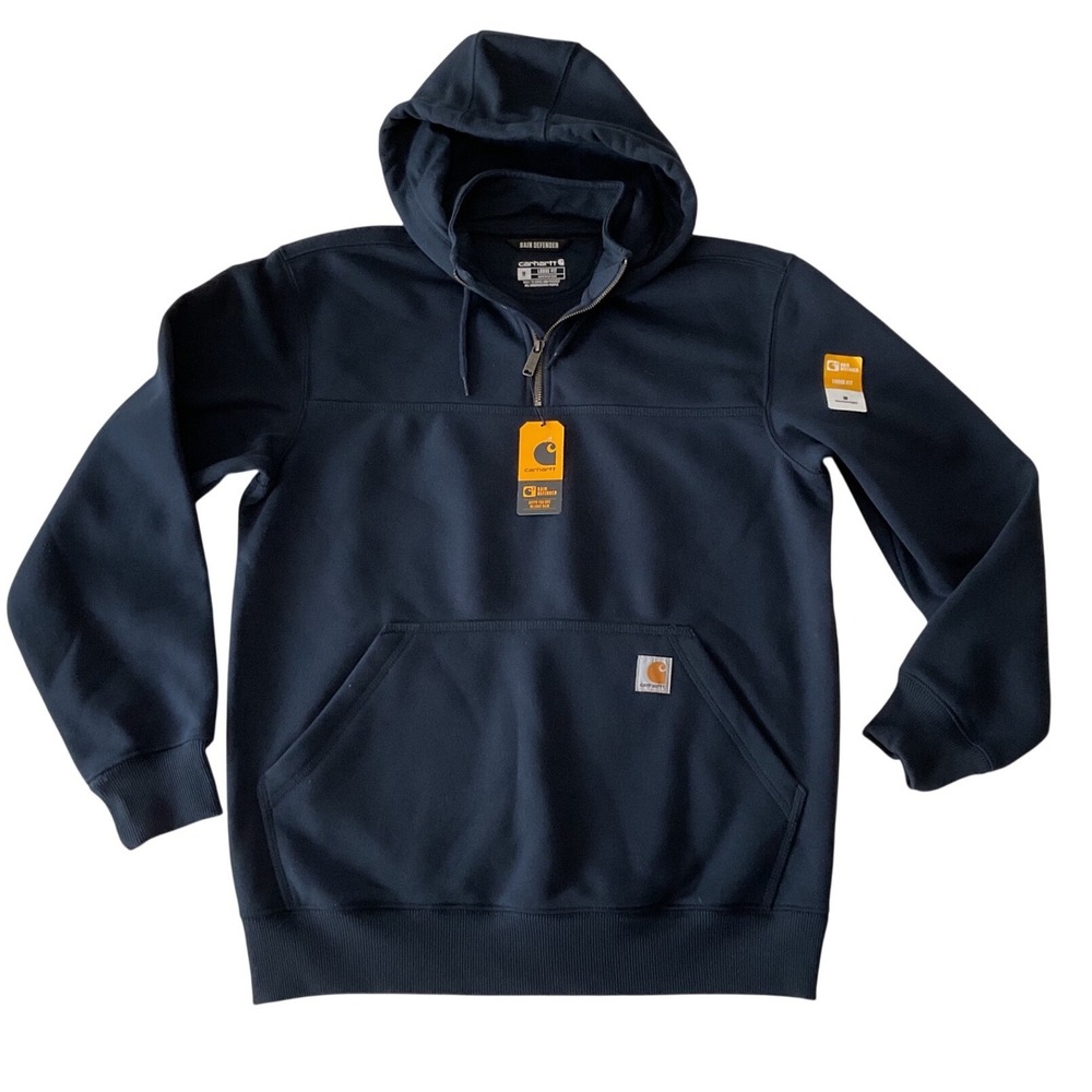 Carhartt Rain Defender Loose Fit Heavyweight Quarter Zip Hoodie Navy 100617-472